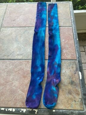 American Apparel Blue & Purple Tie-Dye Knee-High Socks